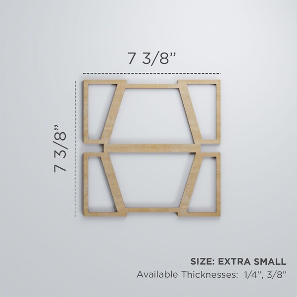 Extra Small Greeley Decorative Fretwork Wood Wall Panels, Birch, 7 3/8W X 7 3/8H X 3/8T